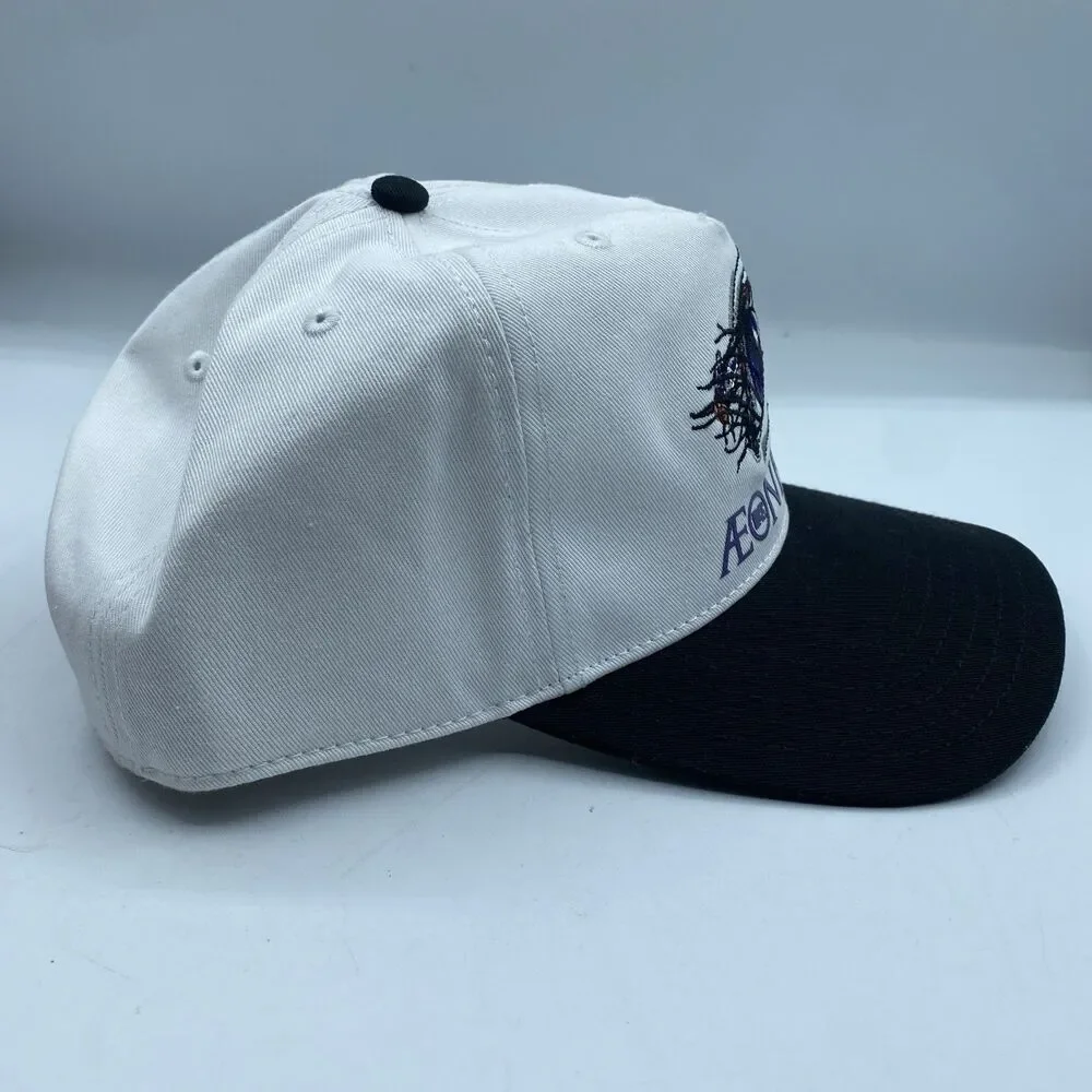Aeon Flux Hat MTV White White Adjustable Cap Snapback Logo Casual TV Show NWOT